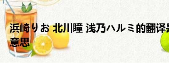 浜崎りお 北川瞳 浅乃ハルミ的翻译是：什么意思