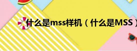 什么是mss样机（什么是MSS）