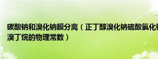 碳酸钠和溴化钠膜分离（正丁醇溴化钠硫酸氯化钙碳酸钠正溴丁烷的物理常数）