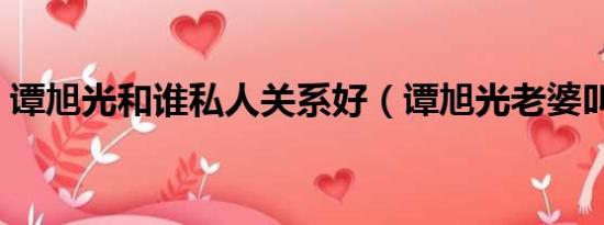 谭旭光和谁私人关系好（谭旭光老婆叫什么）