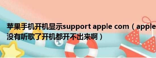 苹果手机开机显示support apple com（apple nano好久没有听歌了开机都开不出来啊）