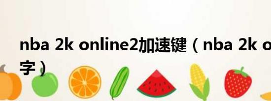 nba 2k online2加速键（nba 2k online名字）