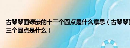 古琴琴面镶嵌的十三个圆点是什么意思（古琴琴面镶嵌的十三个圆点是什么）