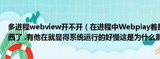 多进程webview开不开（在进程中Webplay着是个什么东西了 .有他在就显得系统运行的好慢这是为什么那）