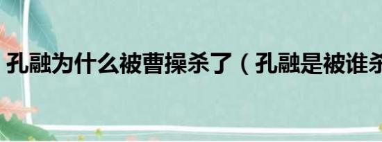 孔融为什么被曹操杀了（孔融是被谁杀死的）