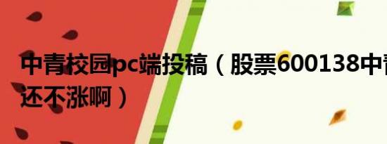 中青校园pc端投稿（股票600138中青为什么还不涨啊）