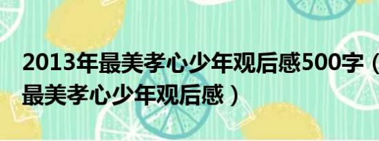 2013年最美孝心少年观后感500字（2013年最美孝心少年观后感）