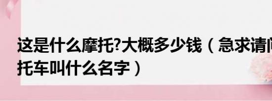 这是什么摩托?大概多少钱（急求请问这个摩托车叫什么名字）