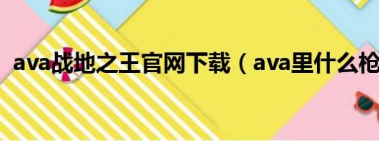 ava战地之王官网下载（ava里什么枪最好）