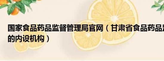 国家食品药品监督管理局官网（甘肃省食品药品监督管理局的内设机构）