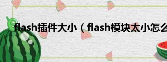 flash插件大小（flash模块太小怎么办）