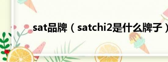 sat品牌（satchi2是什么牌子）