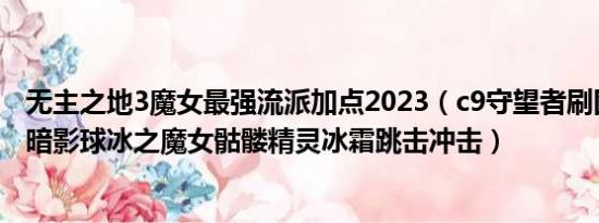 无主之地3魔女最强流派加点2023（c9守望者刷图加点关于暗影球冰之魔女骷髅精灵冰霜跳击冲击）