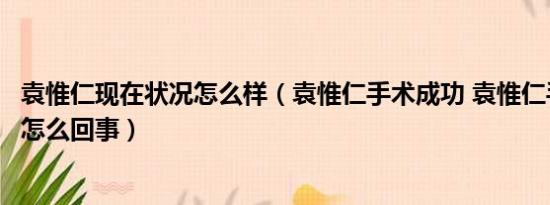 袁惟仁现在状况怎么样（袁惟仁手术成功 袁惟仁手术成功是怎么回事）