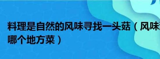料理是自然的风味寻找一头菇（风味溜双段是哪个地方菜）