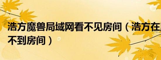 浩方魔兽局域网看不见房间（浩方在魔兽里看不到房间）