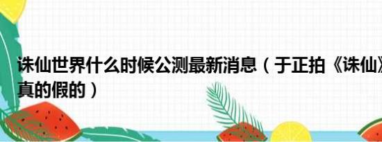 诛仙世界什么时候公测最新消息（于正拍《诛仙》的消息是真的假的）