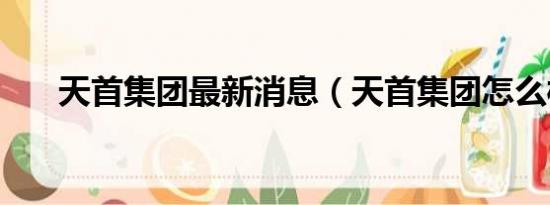 天首集团最新消息（天首集团怎么样）