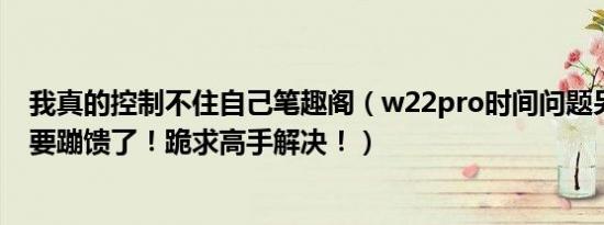 我真的控制不住自己笔趣阁（w22pro时间问题另我真的快要蹦馈了！跪求高手解决！）