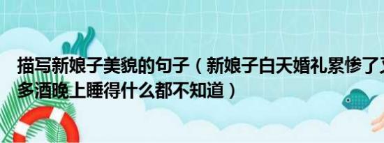 描写新娘子美貌的句子（新娘子白天婚礼累惨了又被灌了很多酒晚上睡得什么都不知道）