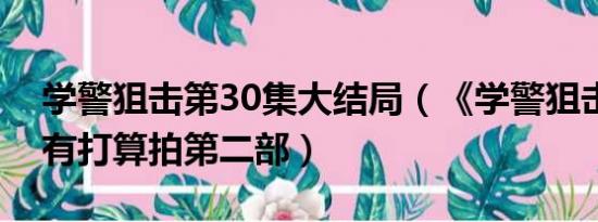 学警狙击第30集大结局（《学警狙击》有没有打算拍第二部）