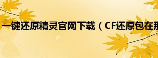 一键还原精灵官网下载（CF还原包在那下载）