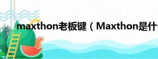 maxthon老板键（Maxthon是什么）