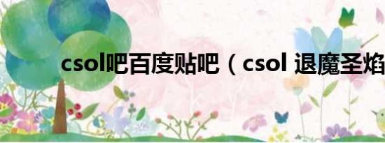 csol吧百度贴吧（csol 退魔圣焰）