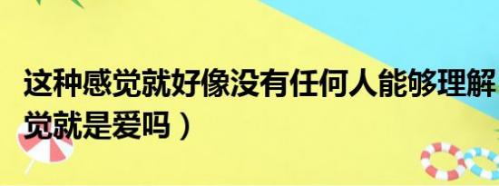 这种感觉就好像没有任何人能够理解（这种感觉就是爱吗）