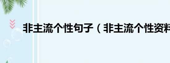 非主流个性句子（非主流个性资料）