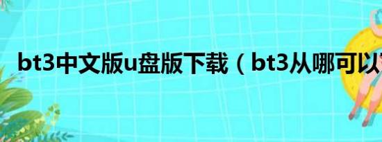 bt3中文版u盘版下载（bt3从哪可以下载）