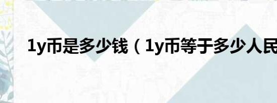 1y币是多少钱（1y币等于多少人民币）