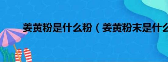 姜黄粉是什么粉（姜黄粉末是什么）