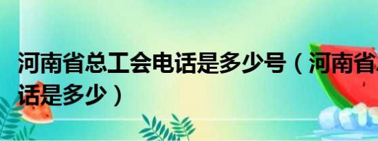 河南省总工会电话是多少号（河南省总工会电话是多少）