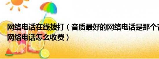 网络电话在线拨打（音质最好的网络电话是那个音质最好的网络电话怎么收费）