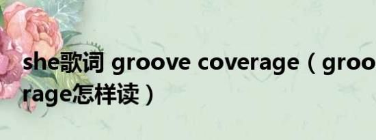 she歌词 groove coverage（groove coverage怎样读）