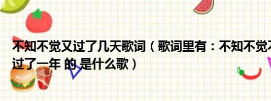 不知不觉又过了几天歌词（歌词里有：不知不觉不知不觉又过了一年 的 是什么歌）