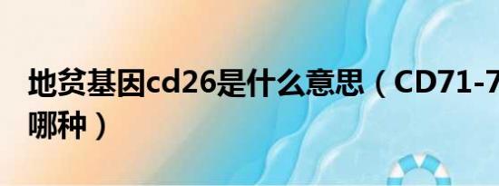 地贫基因cd26是什么意思（CD71-72是地贫哪种）