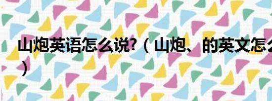 山炮英语怎么说?（山炮、的英文怎么翻译阿）