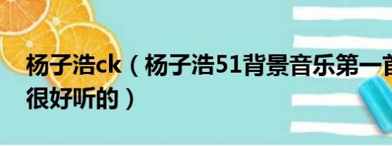 杨子浩ck（杨子浩51背景音乐第一首叫什么很好听的）