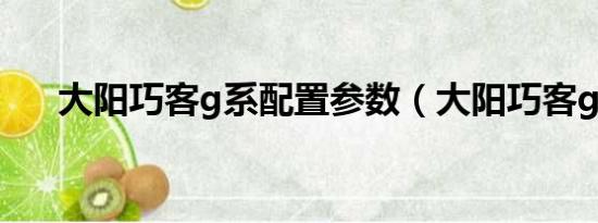 大阳巧客g系配置参数（大阳巧客g系）