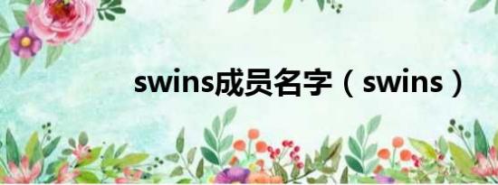 swins成员名字（swins）