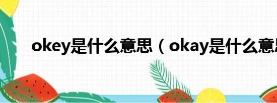 okey是什么意思（okay是什么意思）