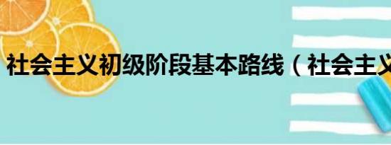 社会主义初级阶段基本路线（社会主义阶段）