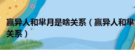 赢异人和芈月是啥关系（赢异人和芈月是什么关系）