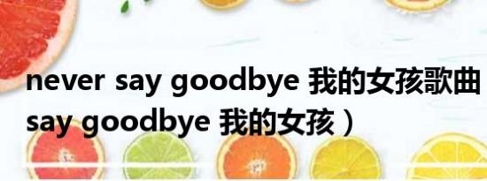 never say goodbye 我的女孩歌曲（never say goodbye 我的女孩）