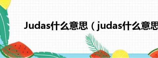 Judas什么意思（judas什么意思）