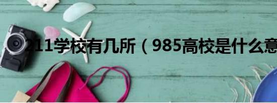 211学校有几所（985高校是什么意思）