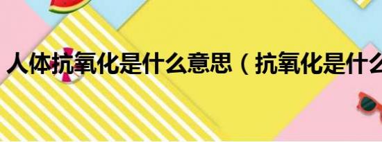 人体抗氧化是什么意思（抗氧化是什么意思）