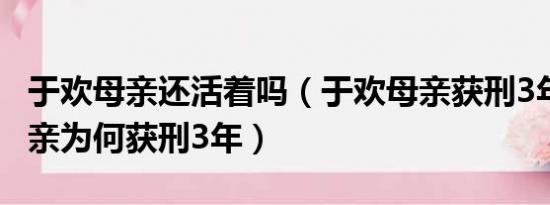 于欢母亲还活着吗（于欢母亲获刑3年 于欢母亲为何获刑3年）